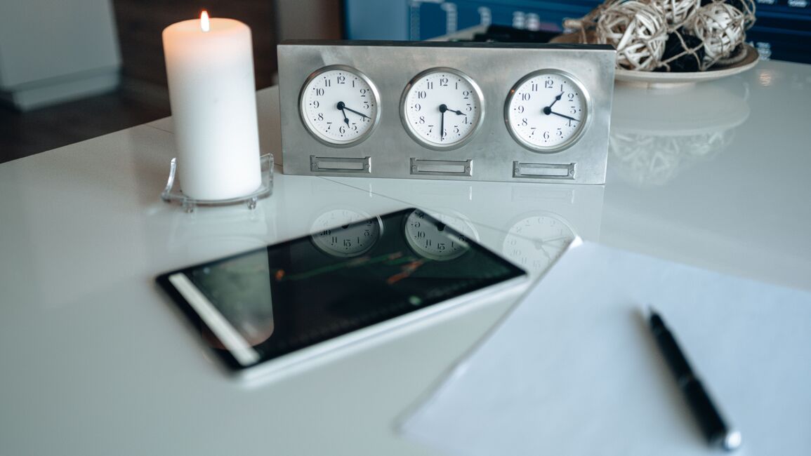 Elegant organized workspace featuring premium DeskCaddy accessories