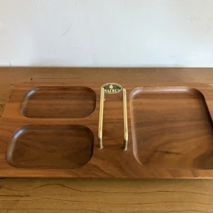 VTG Solid Walnut Mid Century Modern MCM Mission Dresser Valet Tray Storage Caddy