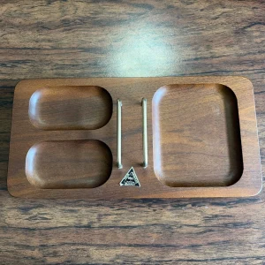 Vintage etc of California Solid Walnut Valet Tray Mid Century Modern Desk Caddy