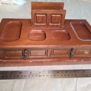 Vintage Wood Valet Tray For Men With Drawer, Wallet Mid Century Approx. 11x6”