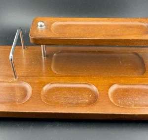 Vintage Solid Walnut Valet Dresser Caddy